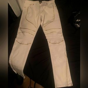White and gold Mens jeans